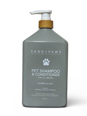 SAND + PAWS Oatmeal and Aloe Pet Shampoo & Conditioner 32 oz NEW
